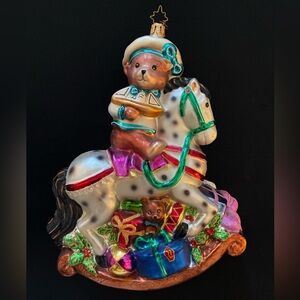 Radko Touring Teddy Horse Ornament